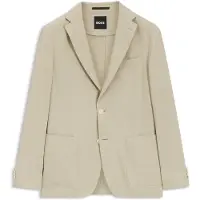 BOSS Slim-fit habitjakke i vaskbar Tech Linen