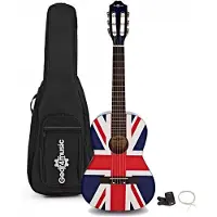 Gear4Music Junior 1/2 Klassisk Guitarpakke Union Jack fra