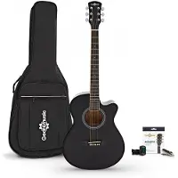 Gear4Music Single Cutaway Elektro-akustisk Guitar med Komplet Pakke fra
