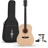 Gear4Music Dreadnought Akustisk Guitar fra + Tilbehørspakke