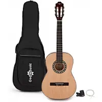 Gear4Music 3/4 Klassisk Guitar Pakke Naturlig fra
