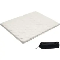 Vevor japansk tatamimåtte, foldbar japansk tatamimadras i queen size, futonmadras med opbevaringspose og fastgørelse, 9-lags gulvmåtte til soveplads, kollegieværelse, meditation, yoga, 2032 x 1524 x 6