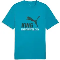 Puma Manchester City KING Logo Tee Men, Sport, Tropical Blue/Deep Navy, S