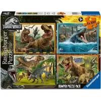 Ravensburger Jurassic World Puslespil 4x100 Brikker