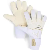 Puma ULTRA Ultimate Hybrid Goalkeeper Gloves, Accessories, White/Gold, 9.5