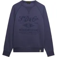 Superdry Superdrytil mænd. M2014474A Merchant Vintage Print navy sweatshirt (XXL), Casual, Bomuld, Blå