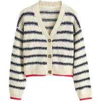Next Cardigan lysebeige / navy / rød