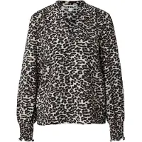 ONLY Bluse 'ONLMETTE' mudderfarvet / stone / sort