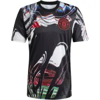 Adidas Manchester United Trænings T-Shirt Pre Match - Sort/Hvid/Rød - , størrelse X-Small