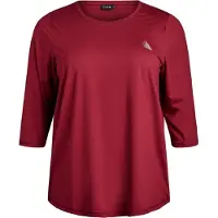 ACTIVE By Zizzi Funktionsbluse 'Abasic One' bordeaux / hvid
