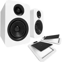 Kanto Audio Kanto YU Passive 4" Bookshelf Speakers with S4 Tilted Stands Matte White