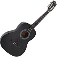 Gear4Music 3/4 Klassisk Guitar Sort fra