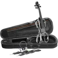 Stagg Shaped Electric Violin Package Metallic Black