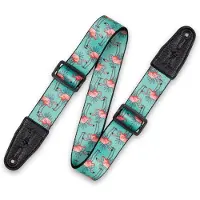 Levys Leathers MPD2-121 Prints Polyester w Leather Ends 2" Flamingos Motif