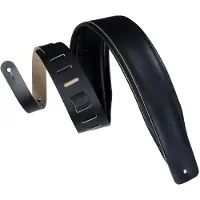 Levy's DM1PD Padded Leather Strap Black