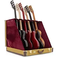 Gear4Music Kuffertstativ til 6 Guitarer fra Tweed