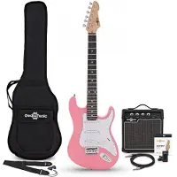 Gear4Music 3/4 LA Elektrisk Guitar + Forstærkerpakke Pink