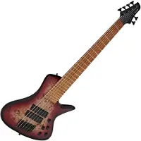 G4M 972 Fanned Fret 6-String Bass Guitar Purple Burl Burst