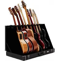 Gear4Music Rack-case til 8 Guitarer fra Sort