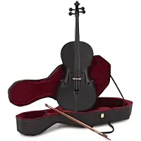 Gear4Music Elevcello i Fuld Størrelse med Kuffert fra Sort