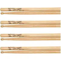 Los Cabos 3A Red Hickory Wood Tip Drumsticks 4 Pair Pack