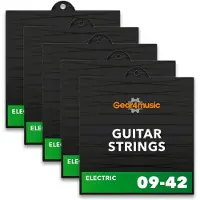 Gear4Music 5 Pakker Strenge til Elektrisk Guitar fra