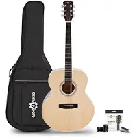 Gear4Music Jumbo Left Handed Electro Acoustic Guitar by Natural