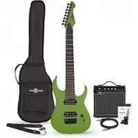 Gear4Music Harlem S 8-strenget elektrisk guitar + 15 W forstærker Pakke Slime Green
