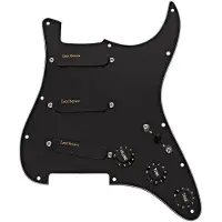 Lace Pickups Lace Sensor Gold Loaded Pickguard SSS Black