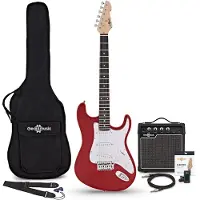 Gear4Music LA Elektrisk Guitar + Forstærkerpakke Rød 