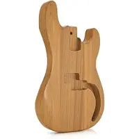 Gear4Music Basguitar Krop Naturfarvet Asketræ