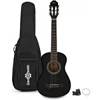 Gear4Music Junior 1/2 Klassisk Guitar Pakke Sort fra