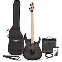 Gear4Music Harlem S elektrisk guitar + 15W forstærker Pack Trans Black