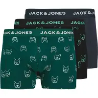 Jack & Jones Boksershorts 'JACDENIM DOG' navy / mørkegrøn / sort / hvid
