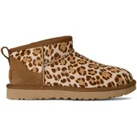 Ugg - Støvler og ankelstøvler dame - W Classic Ultra Mini Plains Felicity Leopard Jasmine til UnisexUld - Størrelse 37 - Brun