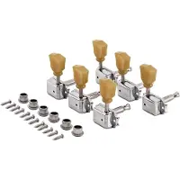 Gear4Music Guitarworks Stemmeskruer 3-per-side Vintage Tulip Stemmeskruer Krom