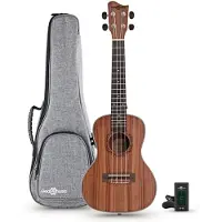 Gear4Music Koa Concert Electro-Ukulele Pakke fra