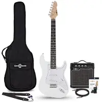 Gear4Music LA Elektrisk Guitar + Forstærkerpakke Hvid