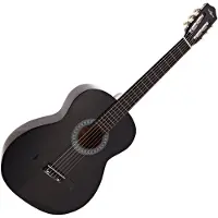 Gear4Music Klassisk Guitar Sort fra