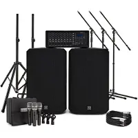 SubZero SZPA-815 300W 15" PA-system med Mikrofoner og Stativer