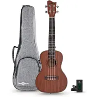 Gear4Music Sapele Concert Electro-Ukulele Pakke fra