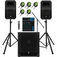 Electro-Voice Eviva 12P Active PA Speaker Bundle with Stands and Cables
