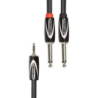 Roland 1/8" TRS - dobbelt 1/4" interconnect kabel 10ft / 3m