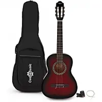 Gear4Music 3/4 Klassisk Guitar Pakke Redburst fra