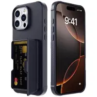 Mtp Products iPhone 16 Pro Hybrid Cover med Spejl og Kortholder - Sort