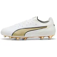 Puma KING 20 ULTIMATE FG/AG Football Boots Unisex, Shoes, White/Metallic Gold/Black, 41