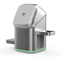 Mtp Products V23 3-i-1 Qi2 MagSafe-oplader til iPhone, Apple Watch, AirPods - Sølv
