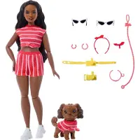 Mattel Afroamerikanske Matchende Outfits Med En Hundedukke