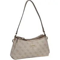 GUESS Skuldertaske 'Noelle II' taupe / hvid