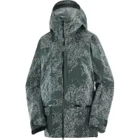 Salomon - Skijakker dame - Absolute 3L Print Jkt W Ao/Green Gables til Unisex - Størrelse M - Grøn